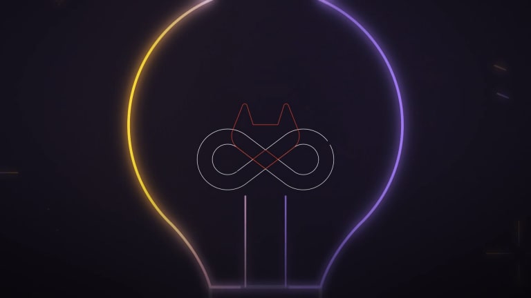 The DevSecOps lifecycle of plan, code, build, test, release, deploy, operate, and monitor arranged in an infinity symbol overlapping the security shield (secure and compliance).